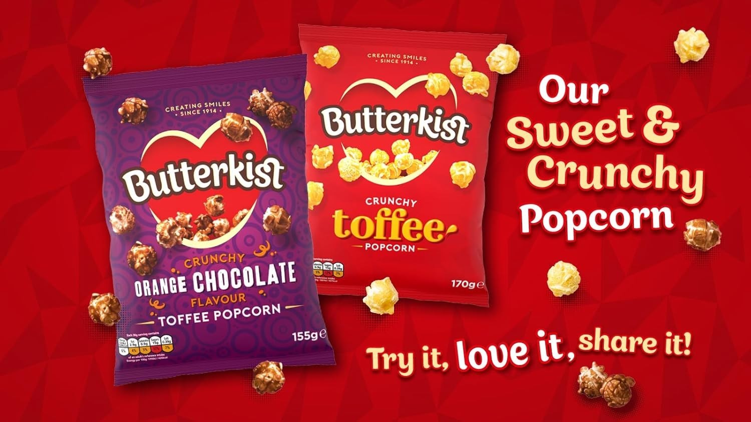 Butterkist Sweet Microwave Popcorn 30 Packs (3x60g Case of 10) Vegetarian by Butterkist