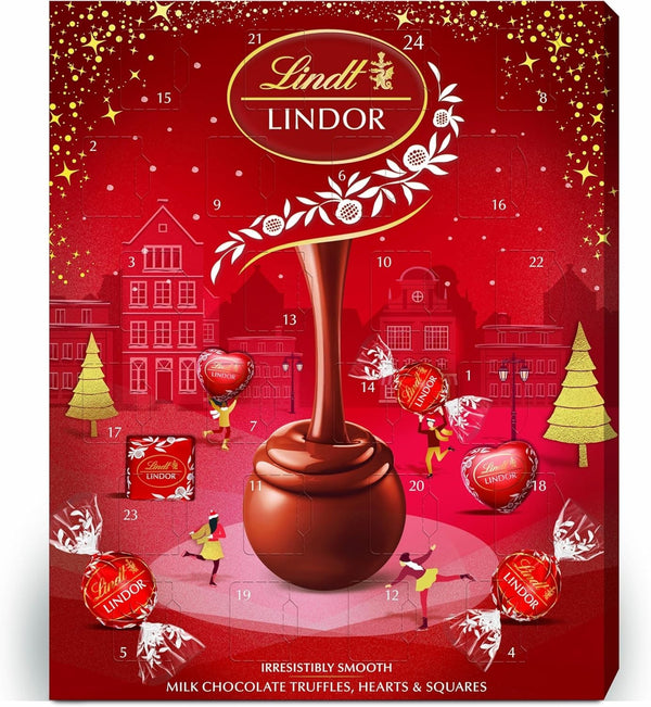 Lindt Lindor Milk Chocolate Advent Calendar 300g | Christmas Gift Box