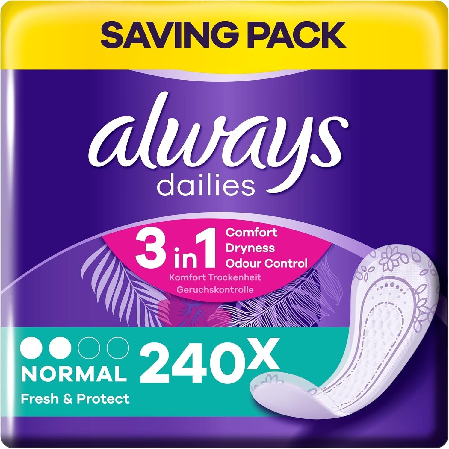 Always Pantyliners Normal 240 Liners Odour Neutraliser by Always