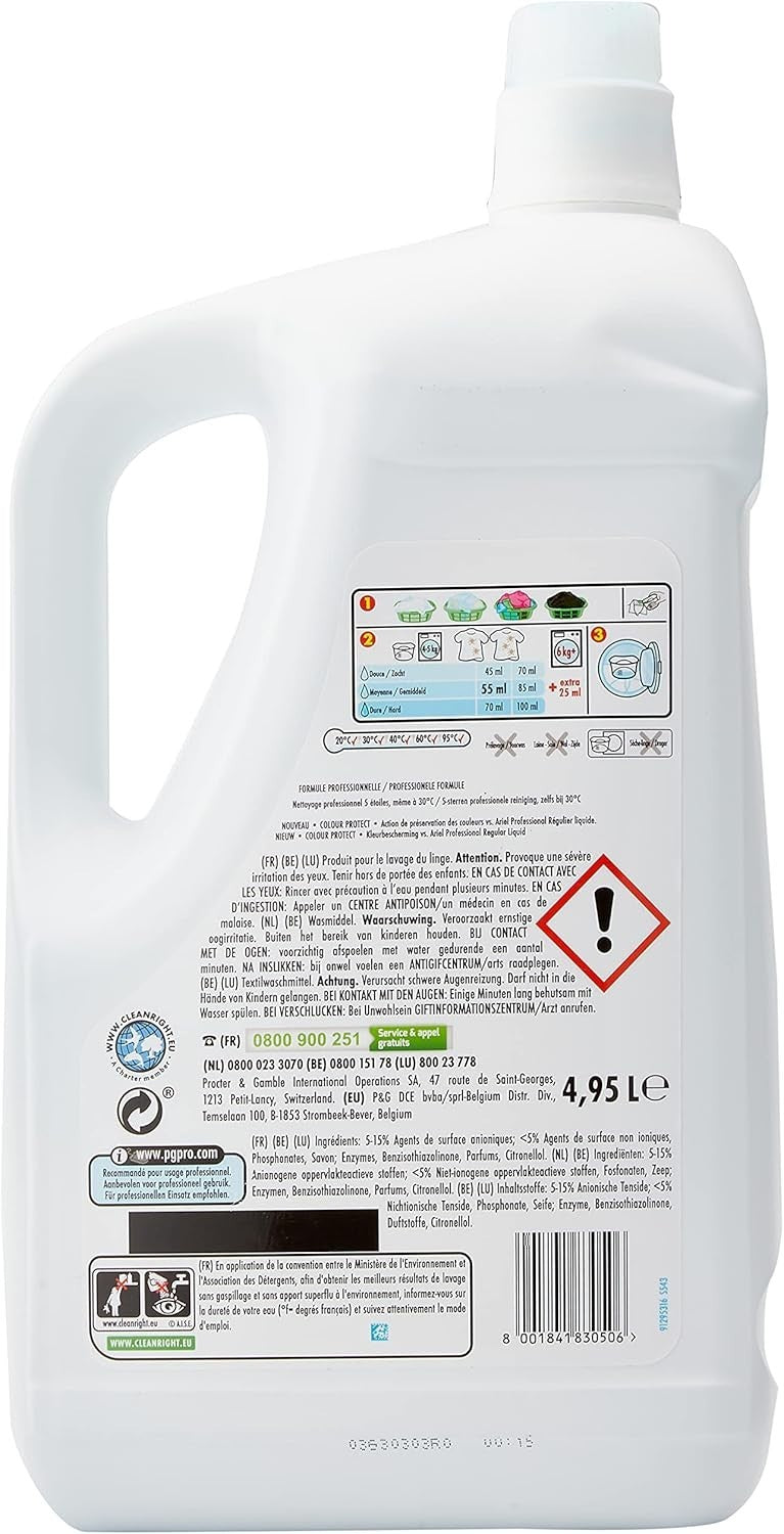 Ariel Professional Colour Liquid Detergent 90 Washes 4.95L Stain Remover by Ariel