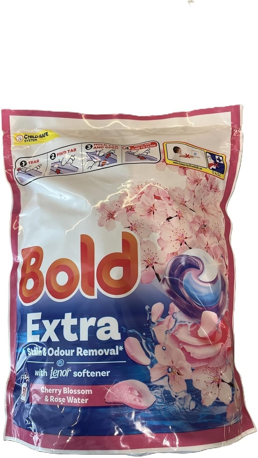 Bold Laundry Pods Cherry Blossom & Rose Water with Lenor Softener 12 Wash by BOLD