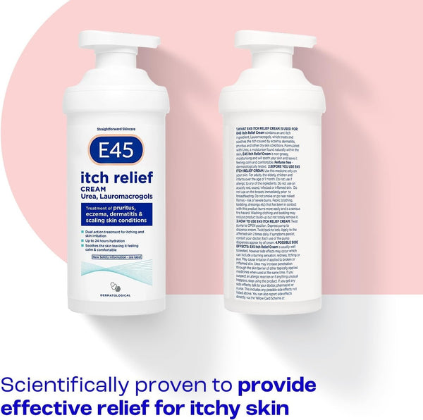 E45 Itch Relief Cream 500g Dual Action Moisturising Treatment for Irritated Skin