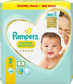 Pampers Premium Protection Nappies Size 2 | 80 Pack | Soft & Gentle Baby Diapers by Pampers
