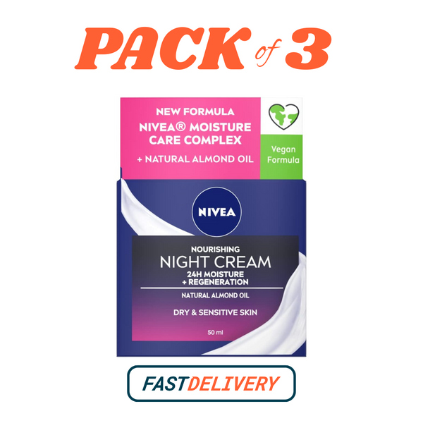NIVEA Night Cream 50ml x3 | Rich Regenerating Face Moisturiser for Dry Skin