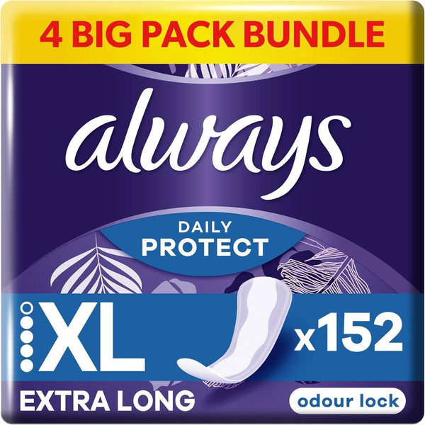 Always Daily Protect Extra Long Odour Lock Liners 152 Count