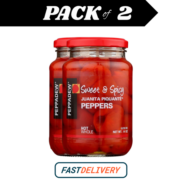 Peppadew Whole Piquante Peppers Sweet Hot 400g x2 Jar Pack Authentic Flavor