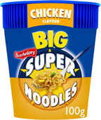 Batchelors Big Super Noodles Chicken Flavour Instant Snack Pot 100g Pack of 8 by Batchelors