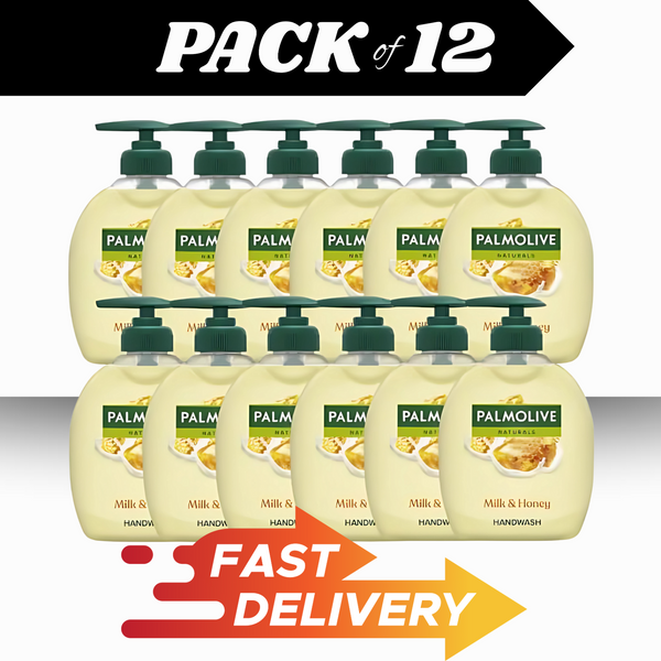 Palmolive Naturals Milk & Honey Liquid Hand Soap 12x300ml Nourishing Multipack