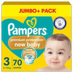 Pampers New Baby Size 3 Nappies 6–10kg Premium Protection Jumbo+ Pack 70pcs by Pampers