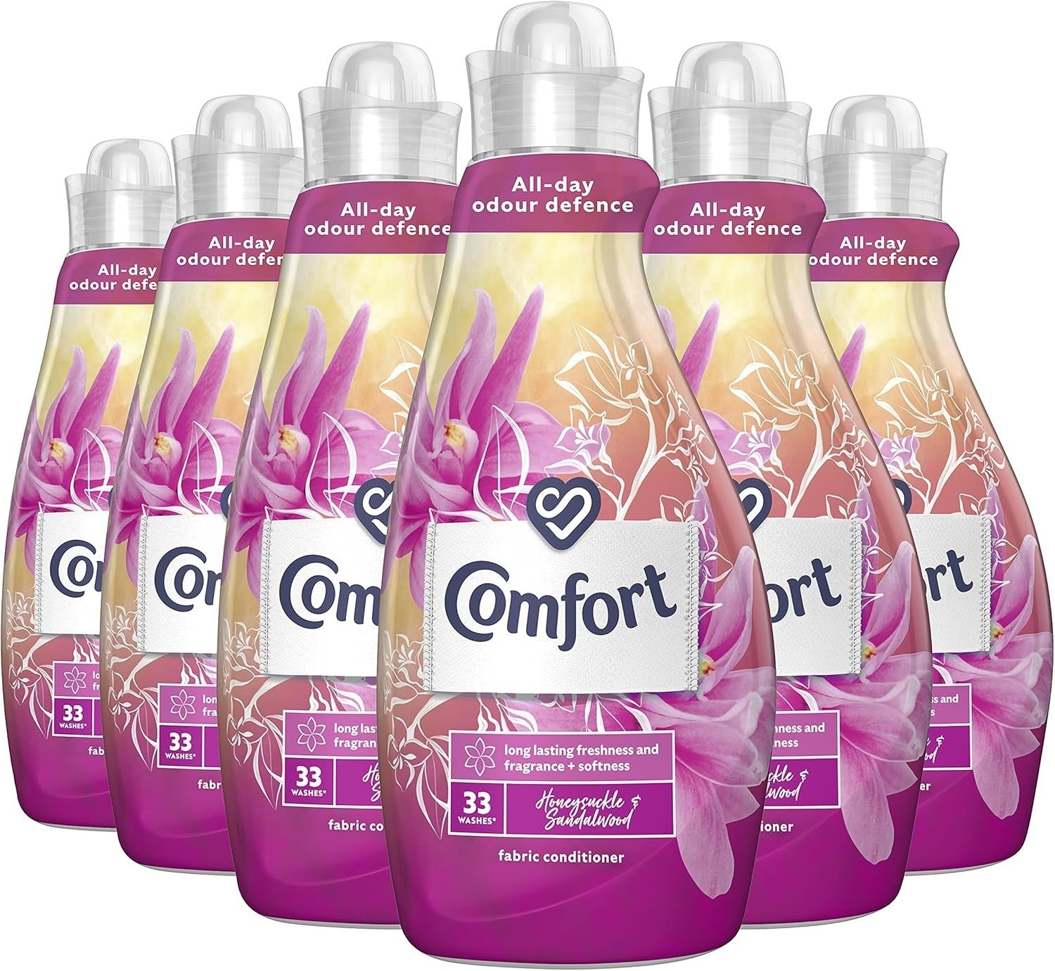 Comfort Honeysuckle & Sandalwood Fabric Conditioner 33 Washes x 6 Pack, 1.16L by Comfort