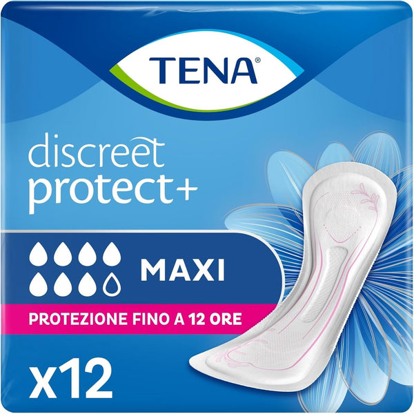 TENA Discreet Maxi Pads x12 | Highly Absorbent Incontinence Protection 12h
