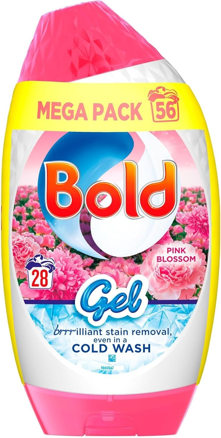 Bold Washing Liquid Gel 56Wash 1.89L Pink Blossom Concentrated Laundry Detergent by BOLD