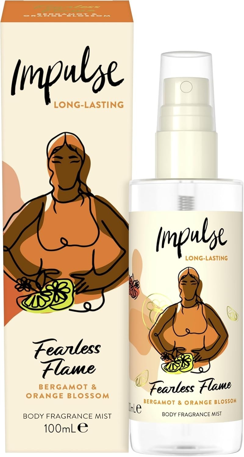 Impulse Fearless Flame Body Mist 100ml | Floral Scent Women’s Body Spray Travel by Impulse