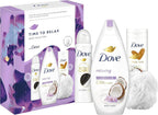 Dove Time To Relax Body Gift Set for Women 3 Piece with Luxury Shower Puff by Dove