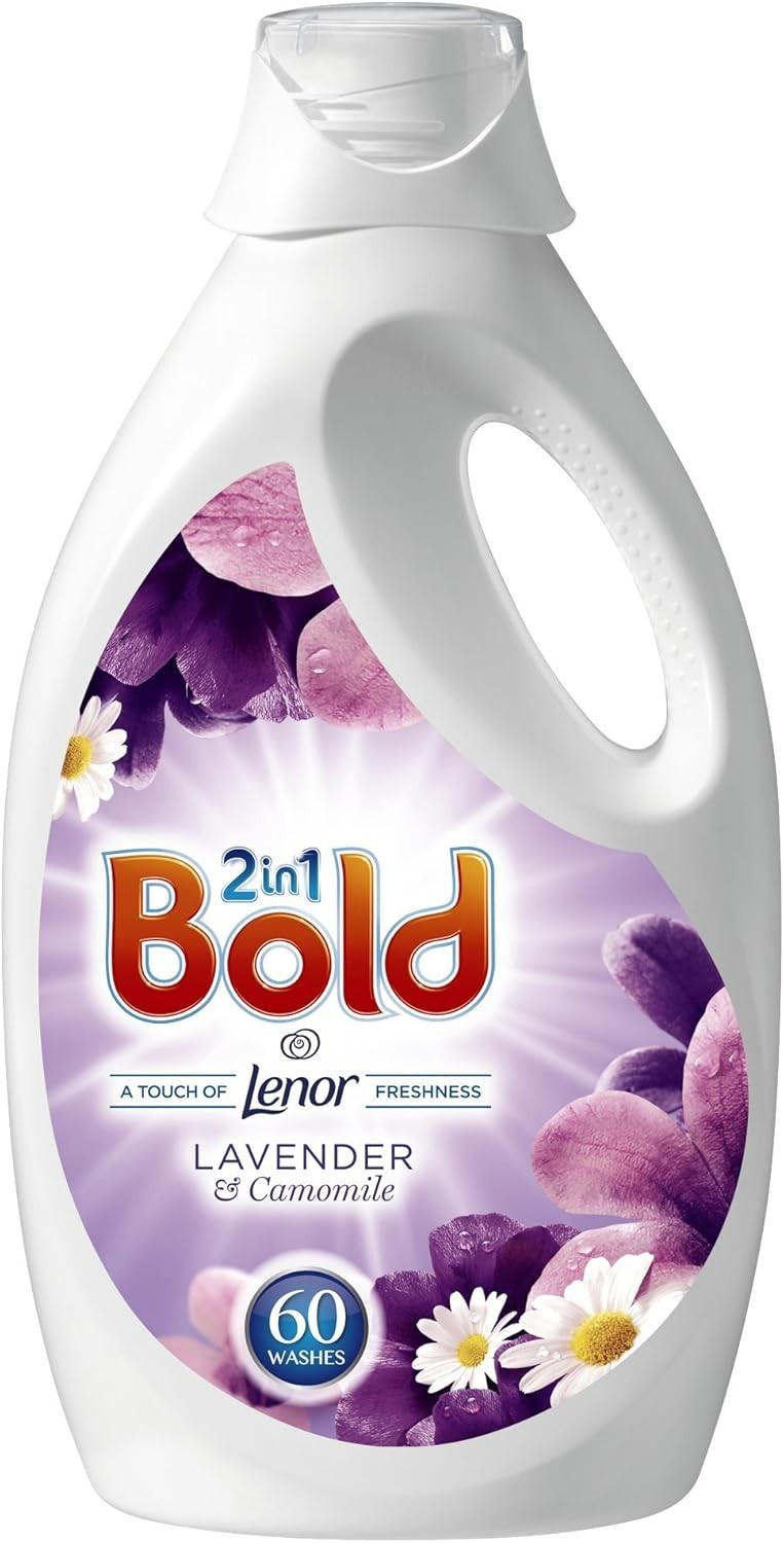 Bold 2-in-1 Washing Liquid 3L Pack of 3, Lavender & Camomile, 180 Washes by BOLD