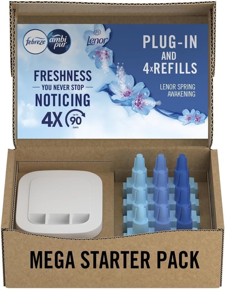 Febreze 3Volution Plug-In Starter Kit with 4 Refills 80ml – Spring Awakening by Febreze