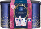 NIVEA Feel Glorious Women’s Skincare Gift Set 5pc Micellar Water Mask Cream Tin by NIVEA