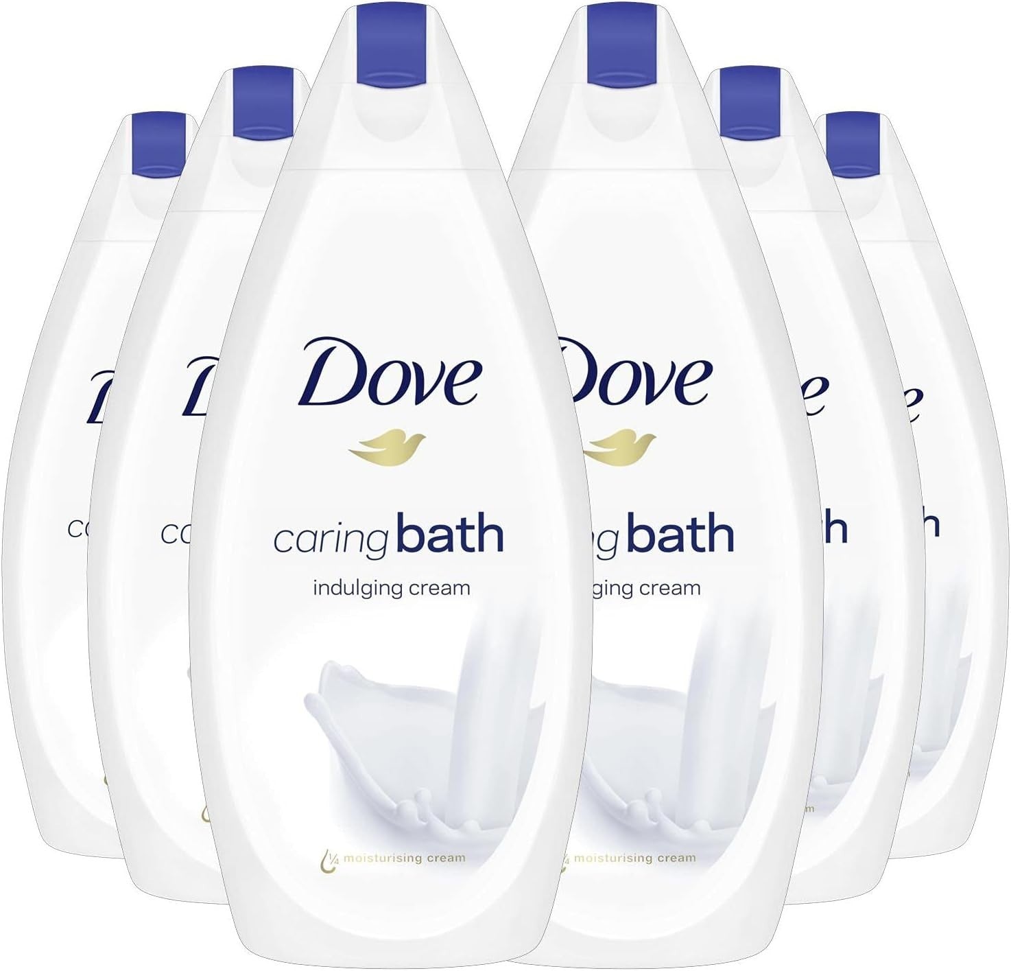 Dove Indulging Cream Bath 720ml x6 | Moisturising 1/4 Cream Body Wash Pack by Dove