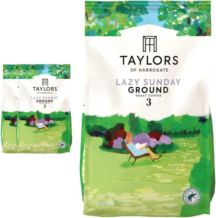 Taylors of Harrogate Lazy Sunday Ground Coffee 454g x3 Bags Medium Roast by Taylors of Harrogate