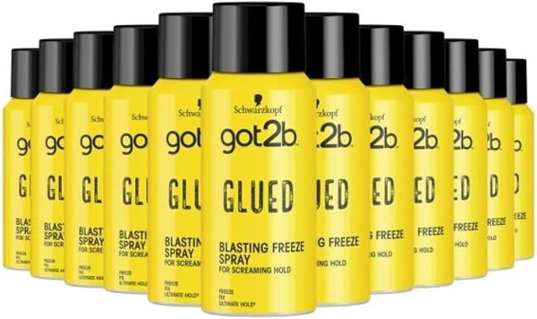 Schwarzkopf got2b Glued Blasting Freeze Hairspray 100ml x12 Strong Hold Vegan