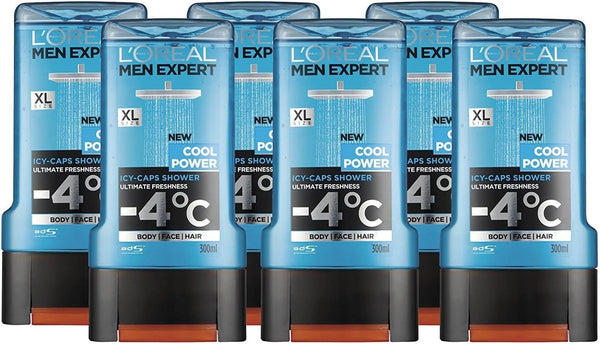 Men's Shower Gel Bulk Pack – L'Oréal Men Expert Cooling Body Wash 6 x 300ml