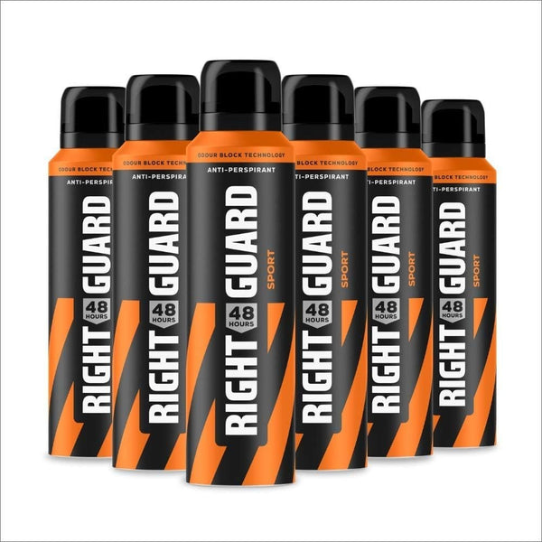 Right Guard Men’s Deodorant Total Defence 5 Sport Anti-Perspirant 150ml 6 Pack