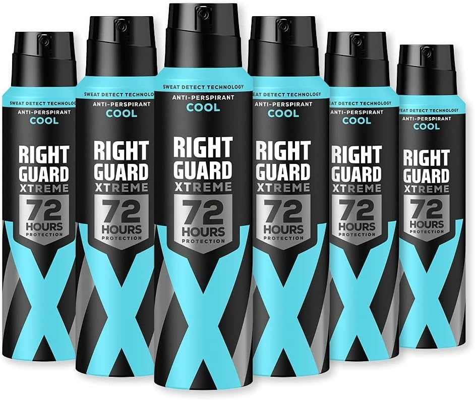 Right Guard Men’s Deodorant Xtreme Cool Anti-Perspirant Spray 150ml 6 Pack by Right Guard