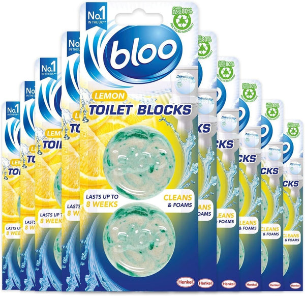 Bloo Citrus Zest Cistern Twin Blocks Toilet Cleaner 20 Pack