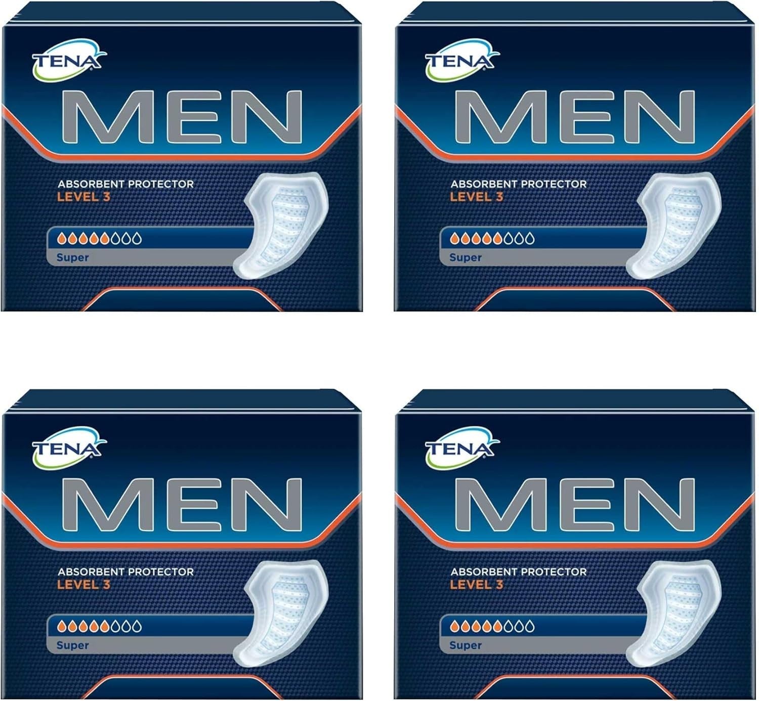 TENA Men Level 3 Guards Super Absorbent Incontinence Pads 4x64 Pack by Tena