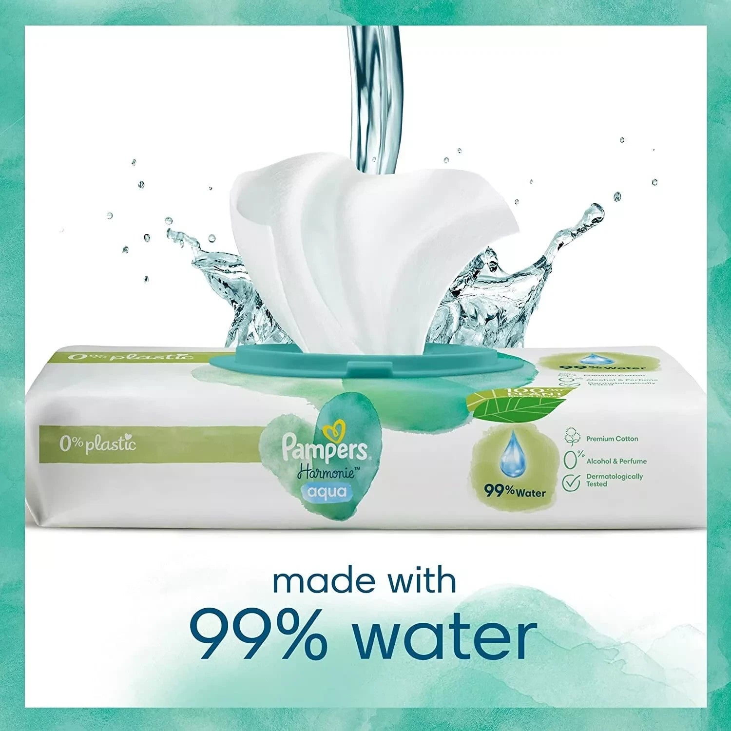 Pampers Harmonie Aqua Pure Baby Wipes 48 | Skin Protection Pack of 3/9/24 by Pampers