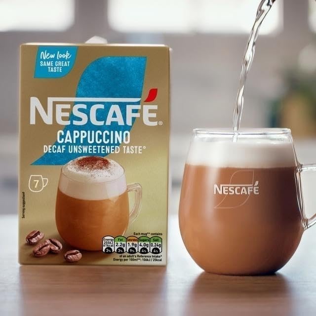 NESCAFÉ Cappuccino Decaf Unsweetened Coffee Sachets x42 | Pack of 6 Boxes by NESCAFÉ