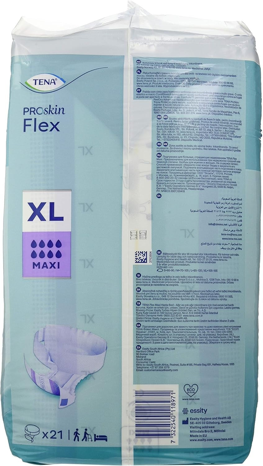 TENA ProSkin Flex Maxi Incontinence Pants XL 63 Count | Adult Disposable Care by Tena