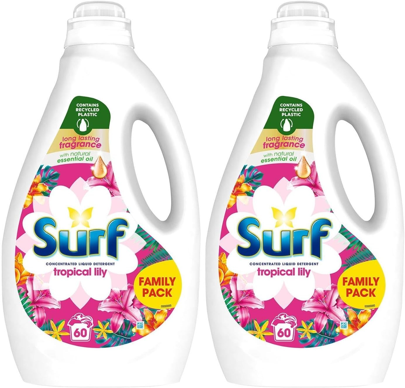 Surf Tropical Lily Liquid Detergent 1.62L x2 60 Washes Each, Long Lasting Fresh by Surf