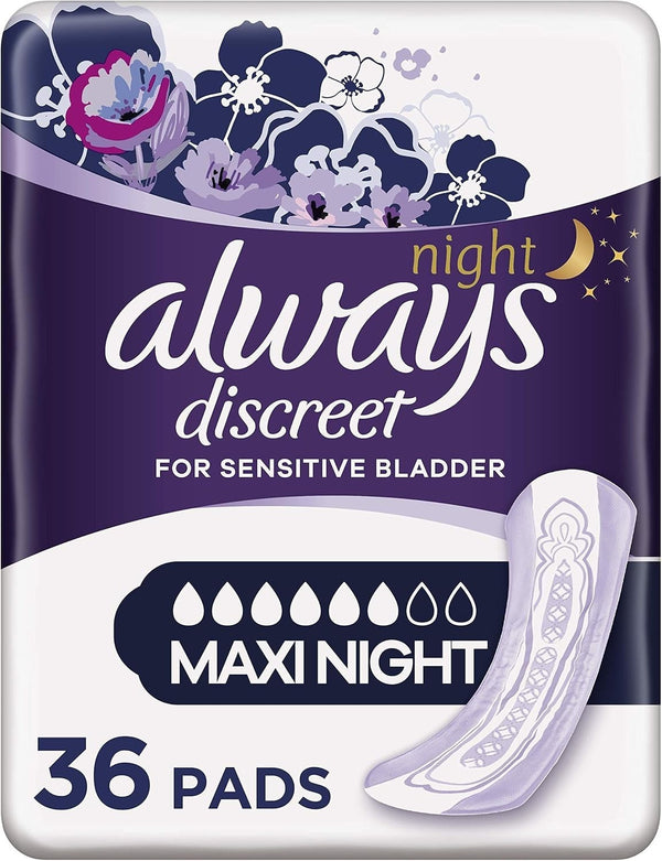 Always Discreet Maxi Night Incontinence Pads for Women