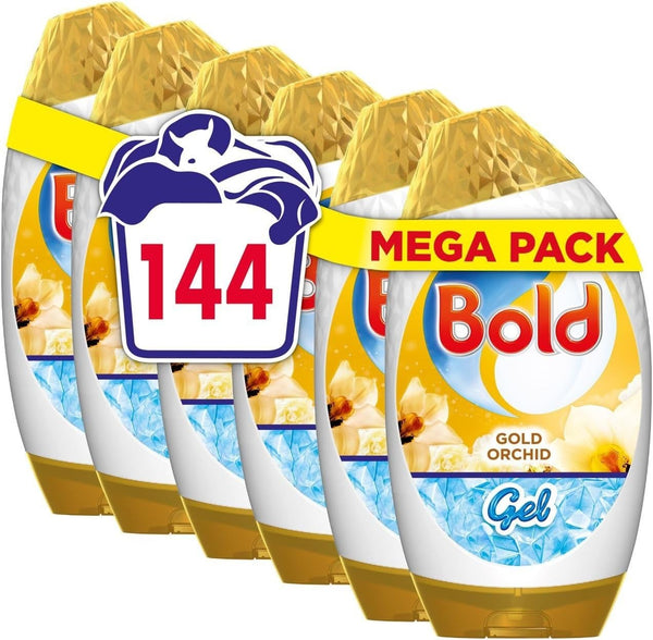 Bold Laundry Gel 6x840ml 144 Washes Gold Orchid Cold Wash