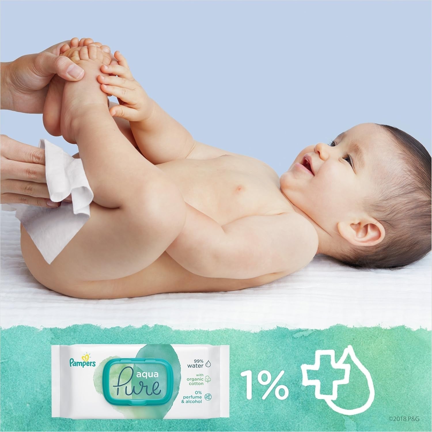 Pampers Aqua Pure Baby Wet Wipes 7 Packs (7x48) Gentle Sensitive Skin Care by Pampers