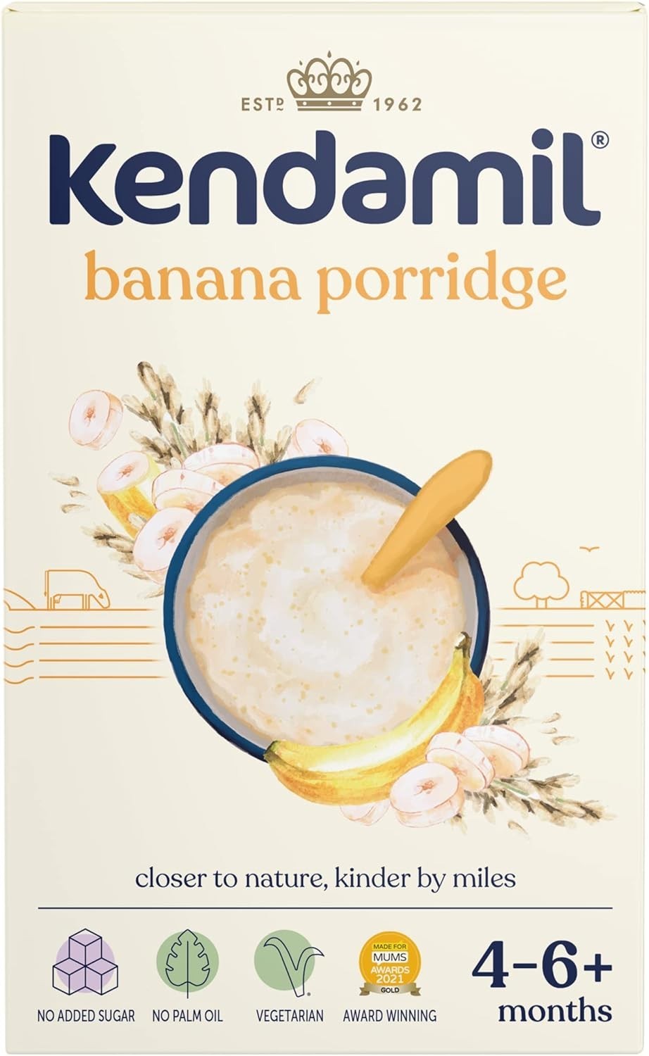 Kendamil Banana Porridge 150g Baby Cereal 6–9 Months No Added Sugar, Gluten Free by Kendamil