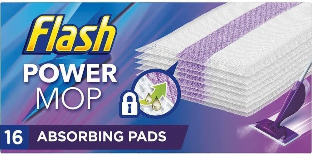 Flash Power Mop Refill Pads Multi-Surface Wet Mop Absorbing Floor Cleaning Wipes by Flash