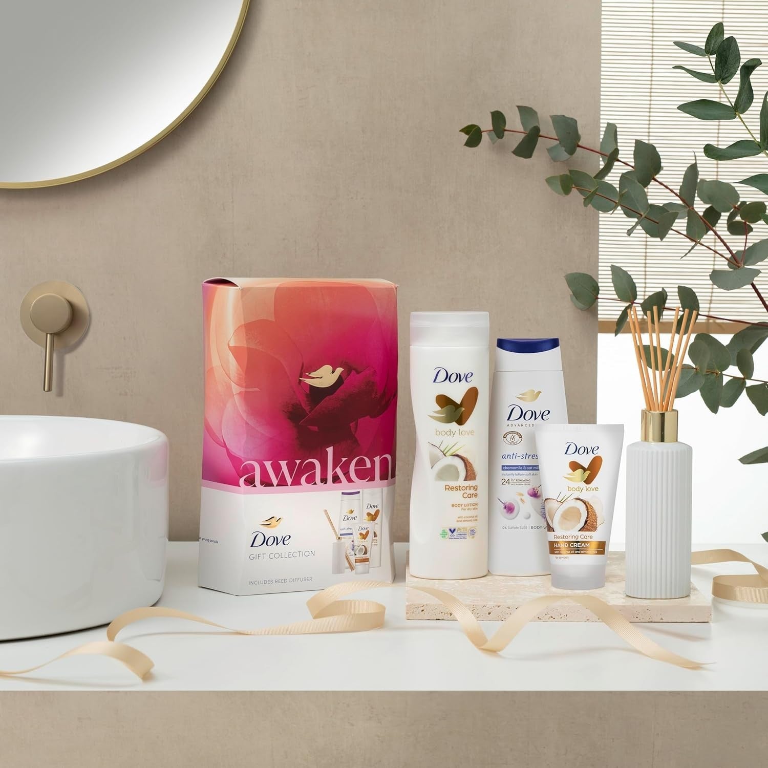 Dove Awaken Collection Women’s Gift Set with Reed Diffuser – 3 Piece by Dove