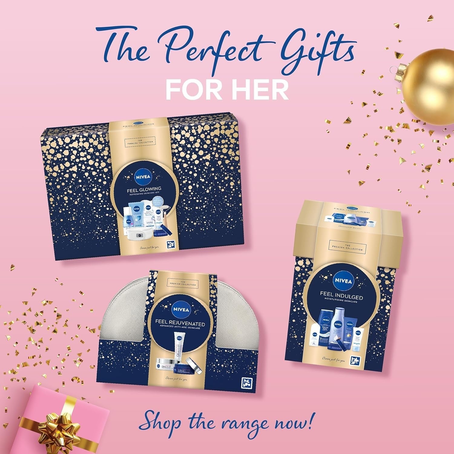 NIVEA Feel Indulged Skincare Gift Set for Women Cream Lotion Deo & Shower by NIVEA
