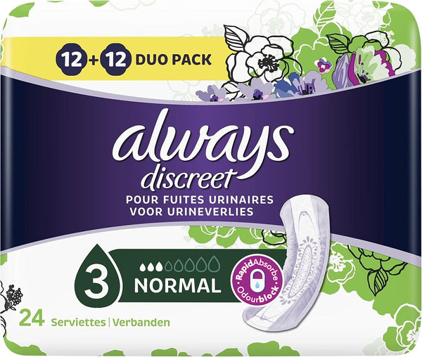 Always Discreet Normal Pads Incontinence 24 Count Pack