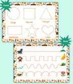 Letter Tracing Worksheets for Toddlers 4 Practice Mats with Erase Pen Learn to Write Alphabet, Numbers, Shapes & Name by ZStore