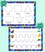 Kids Tracing Set with Pen A‑Z Alphabet, Numbers, Shapes & Custom Name 4 Workboard Mats for Handwriting Practice by ZStore