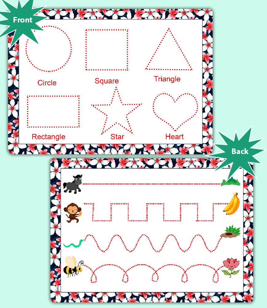 Smart Handwriting Sheets Letters, Numbers, Shapes & Custom Name Practice Handwriting & Early Learning For Kids by ZStore