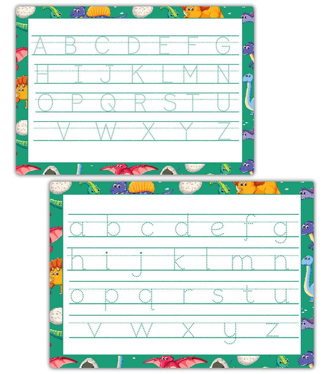 Writing Board for Toddlers – Alphabet Tracing Mat A4 Size | Reusable Handwriting Practice Sheet | Double-Sided, Glossy Laminated Letter Tracing with Pen by ZStore