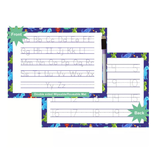 Reusable Tracing Mats – Alphabet & Numbers Handwriting Practice Boards | Waterproof Durable Laminated Sheets
