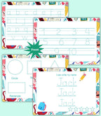 Learn to Write – 4 Dry Erase Tracing Mats with Pen for Kids | Alphabet, Numbers, Shapes & Custom Name Sheets by ZStore