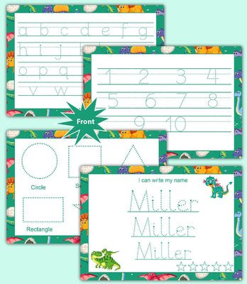 Personalized Name Tracing Mats – Reusable Write Wipe Tracing Set for Kids Learning