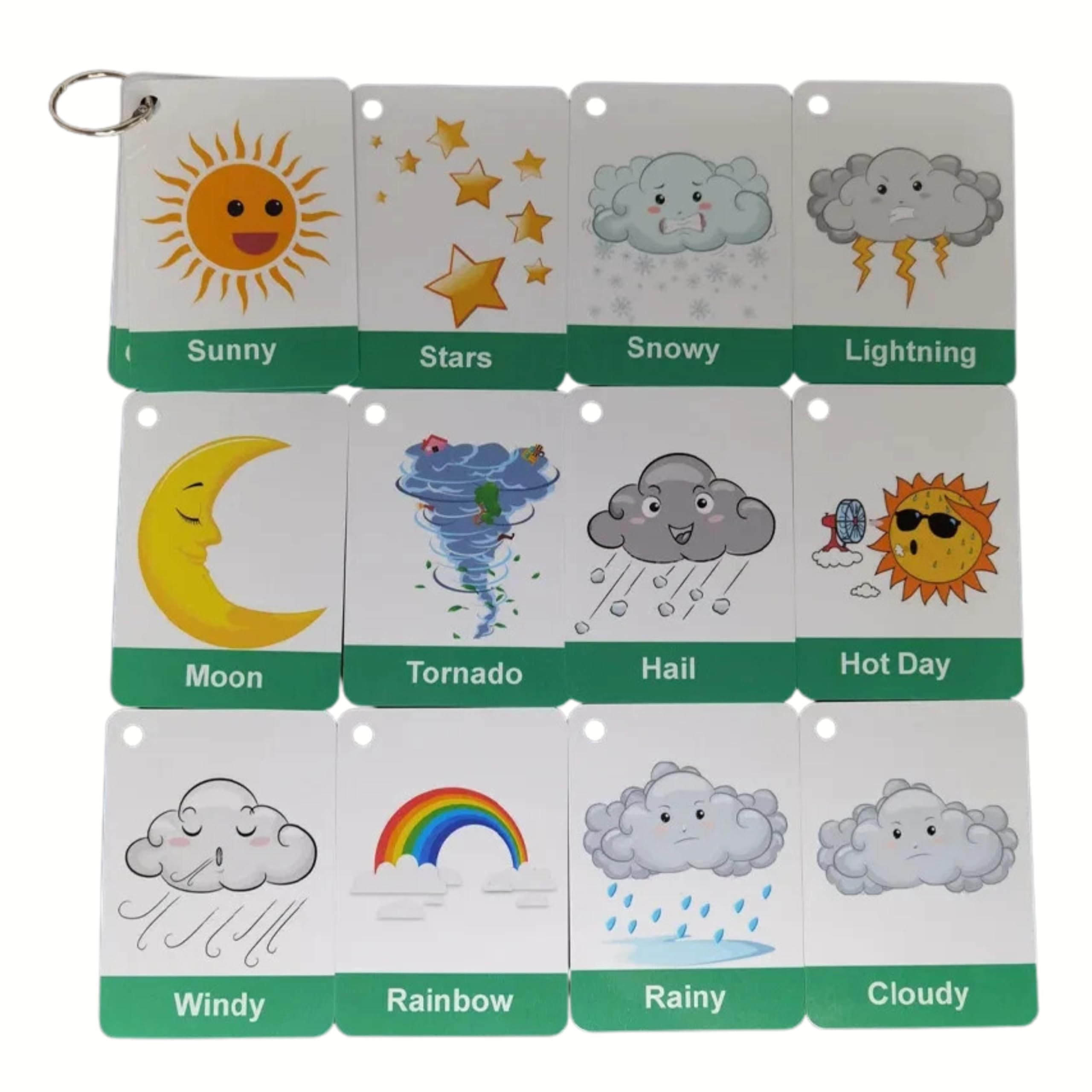 Weather Flash Cards | First Words Educational Flashcards for Toddlers and Babies | Great for Speech, Sensory Play & Early Learning at Home by Zstore