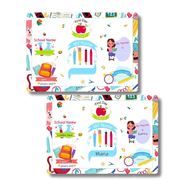 Personalized First Day Sign – Custom Name Mat | Reusable Writing Mat For Kids